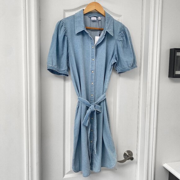 Vero Moda - Abigail Button Down Denim Dress - Light Blue - Picture 5 of 14